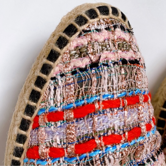 💕 TONI PONS ORIGENS PINK BLACK MULTI TWEED STITCHED ESPADRILLES! - Picture 6 of 16